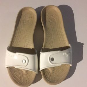 Crocs slip on sandals white size 9